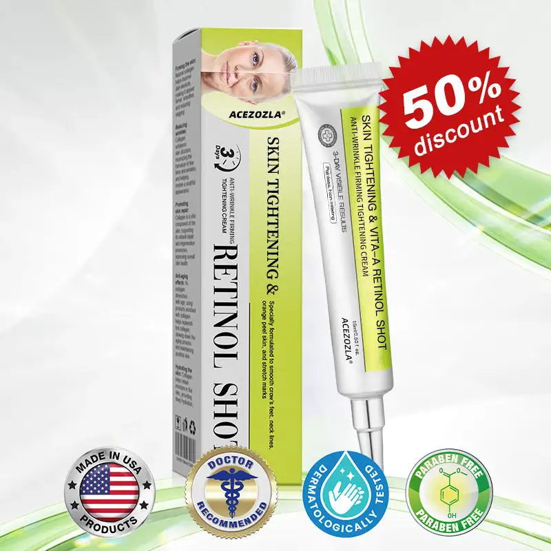 🧠👨⚕️Made and shipped from the USA 💫ACEZOZLA® Skin Tightening & Vita-A Retinol Retinol shot Anti-Wrinkle Firming Tightening cream - Last Day Promotion 70% OFF