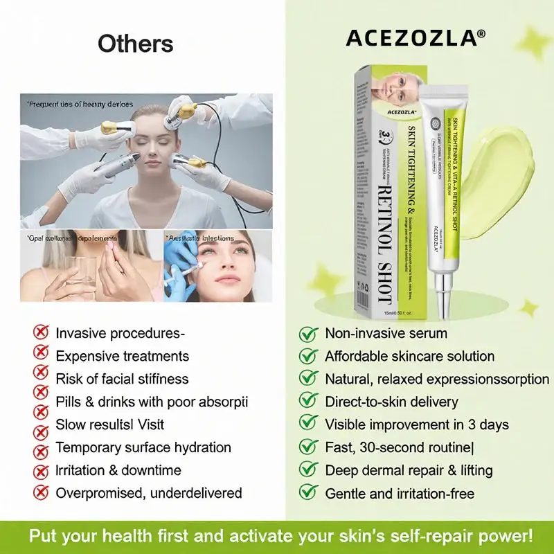 🧠👨⚕️Made and shipped from the USA 💫ACEZOZLA® Skin Tightening & Vita-A Retinol Retinol shot Anti-Wrinkle Firming Tightening cream - Last Day Promotion 70% OFF