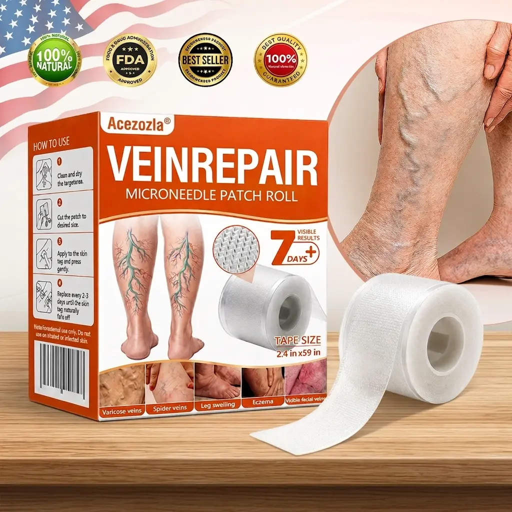 🔥 LIMITED SPECIAL OFFER🔥Acezozla® VeinRepair Microneedle Patch Roll (Advanced Microneedle Vein Repair Patch for Bulging Veins, Swelling, Heavy Legs & Daily Leg Discomfort)