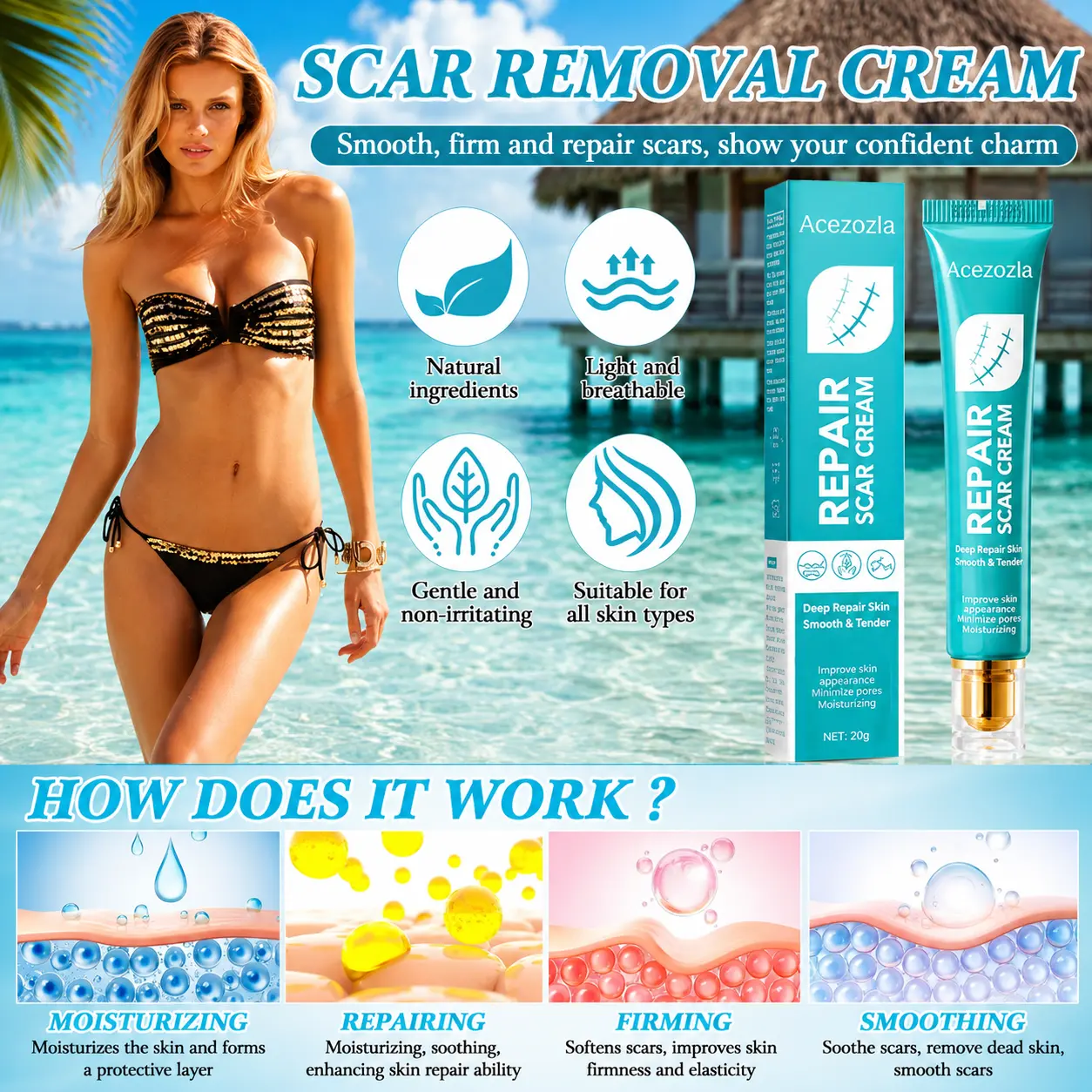 Acezozla® Repair Scar Cream-Powerful repair, without leaving any trace
