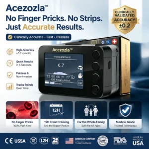 No Prick, No Pain | FDA Approved Non-Invasive Glucose Monitor – 99.9% Clinical Accuracy | Acezozla™ + FREE Limited-Time Gift 🎁